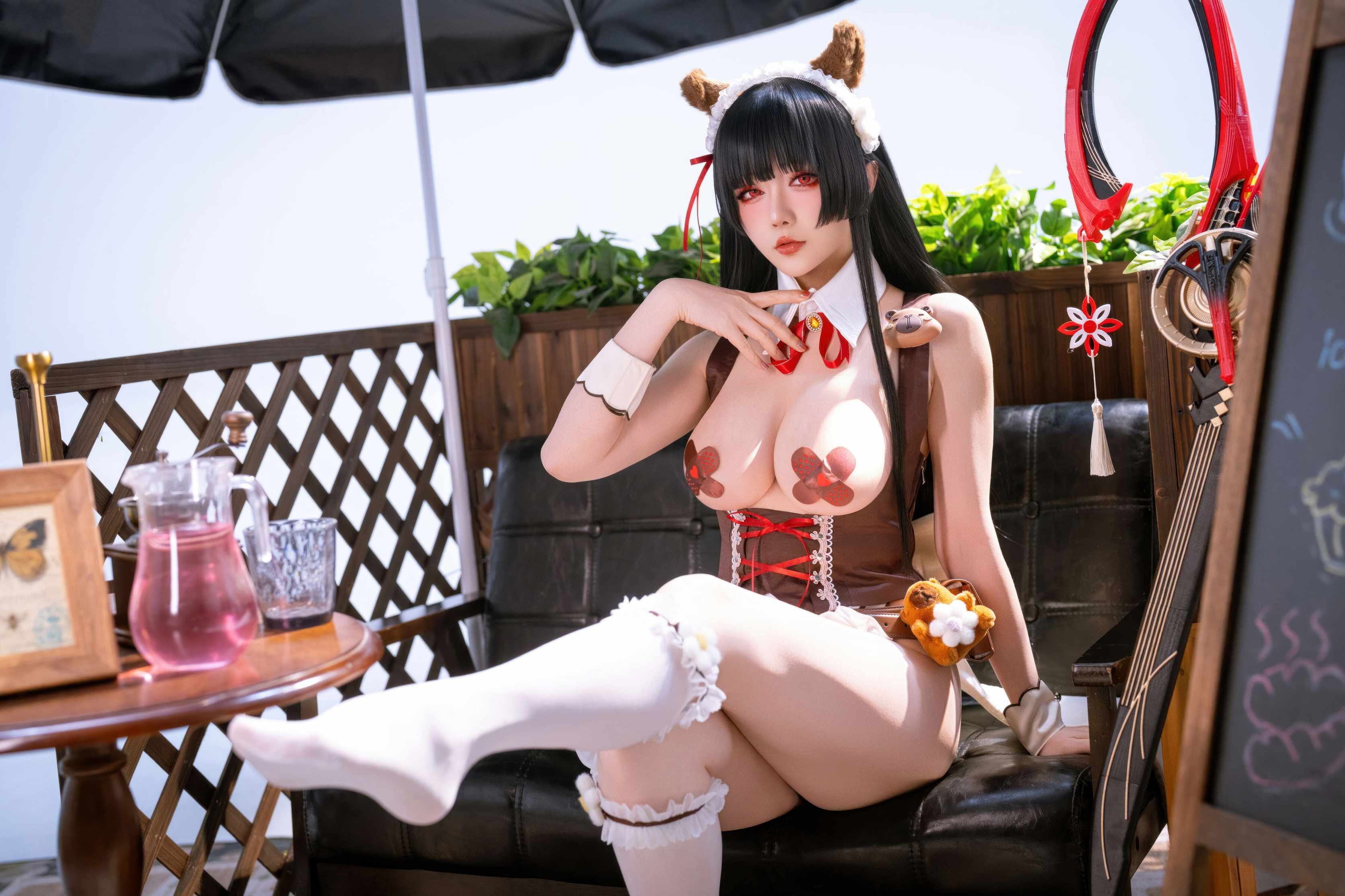 星之迟迟 计划 鸣潮 千咲 联动咖啡 女仆 COS写真图集(第1张,共4张)