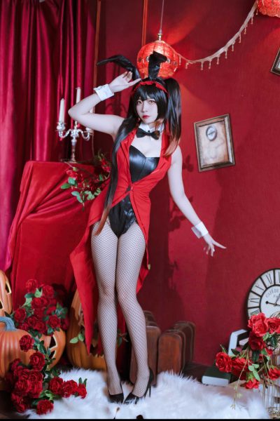 二佐Nisa的约会大作战狂三兔女郎COS，造型细节到位还原感超惊艳