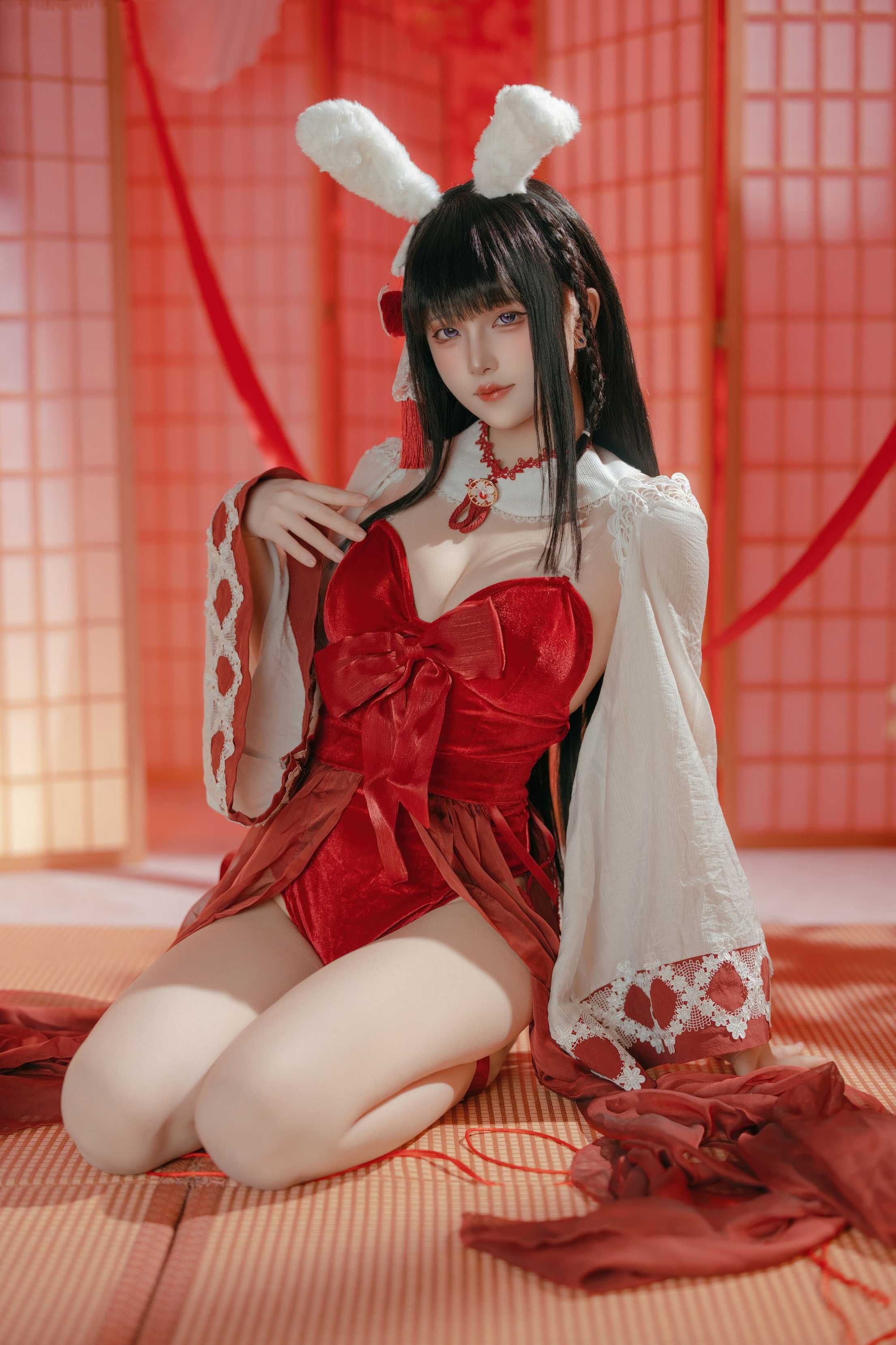 屿鱼 碧蓝航线 大山·祈愿的巫女兔 - 侧光磨出来的皮肤质感(第3张,共4张)