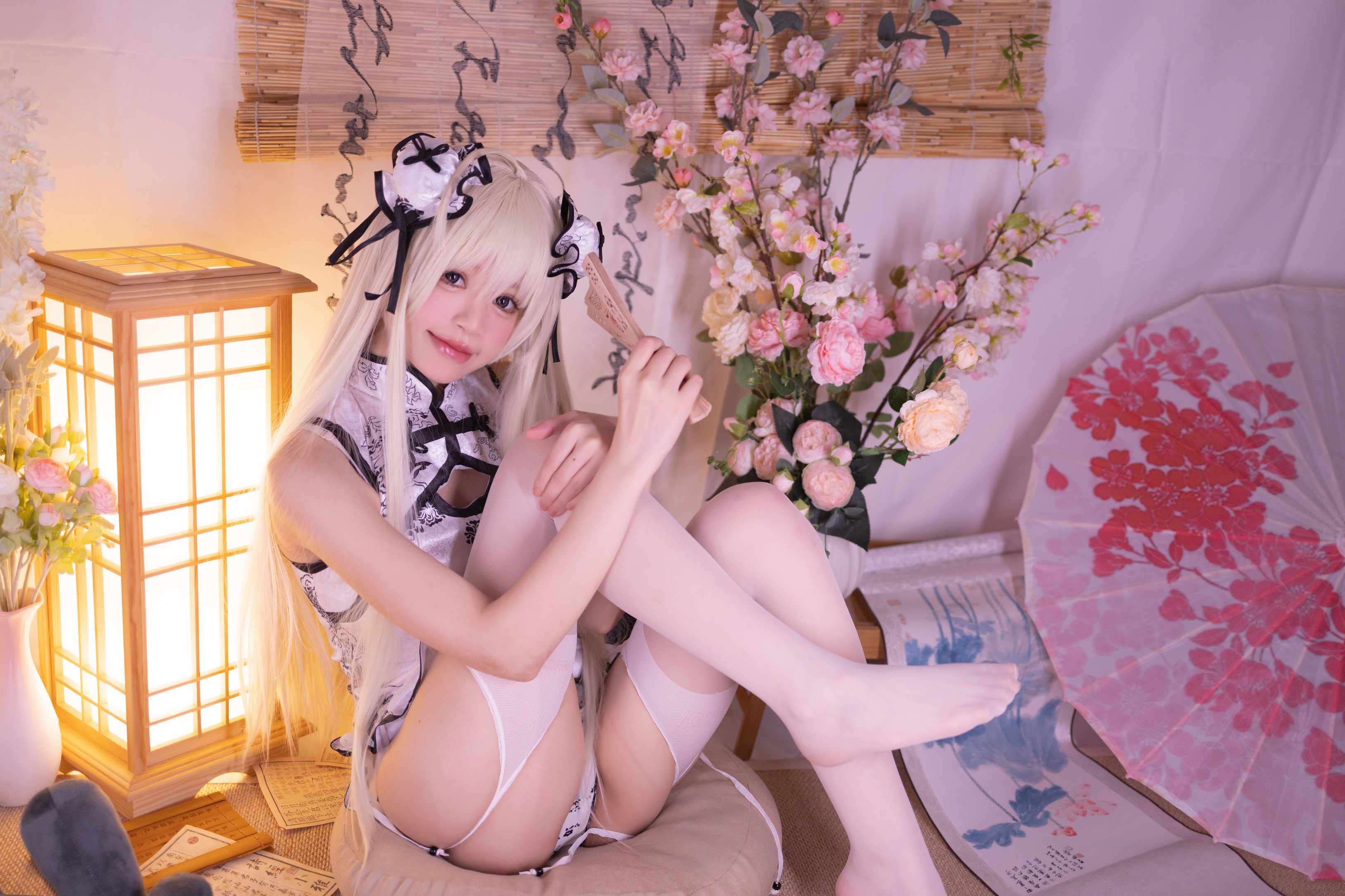 星黛鹿鹿(千反田鹿子) 缘之空 穹妹 旗袍 - 暗纹旗袍的细节做得很扎实(第2张,共5张)