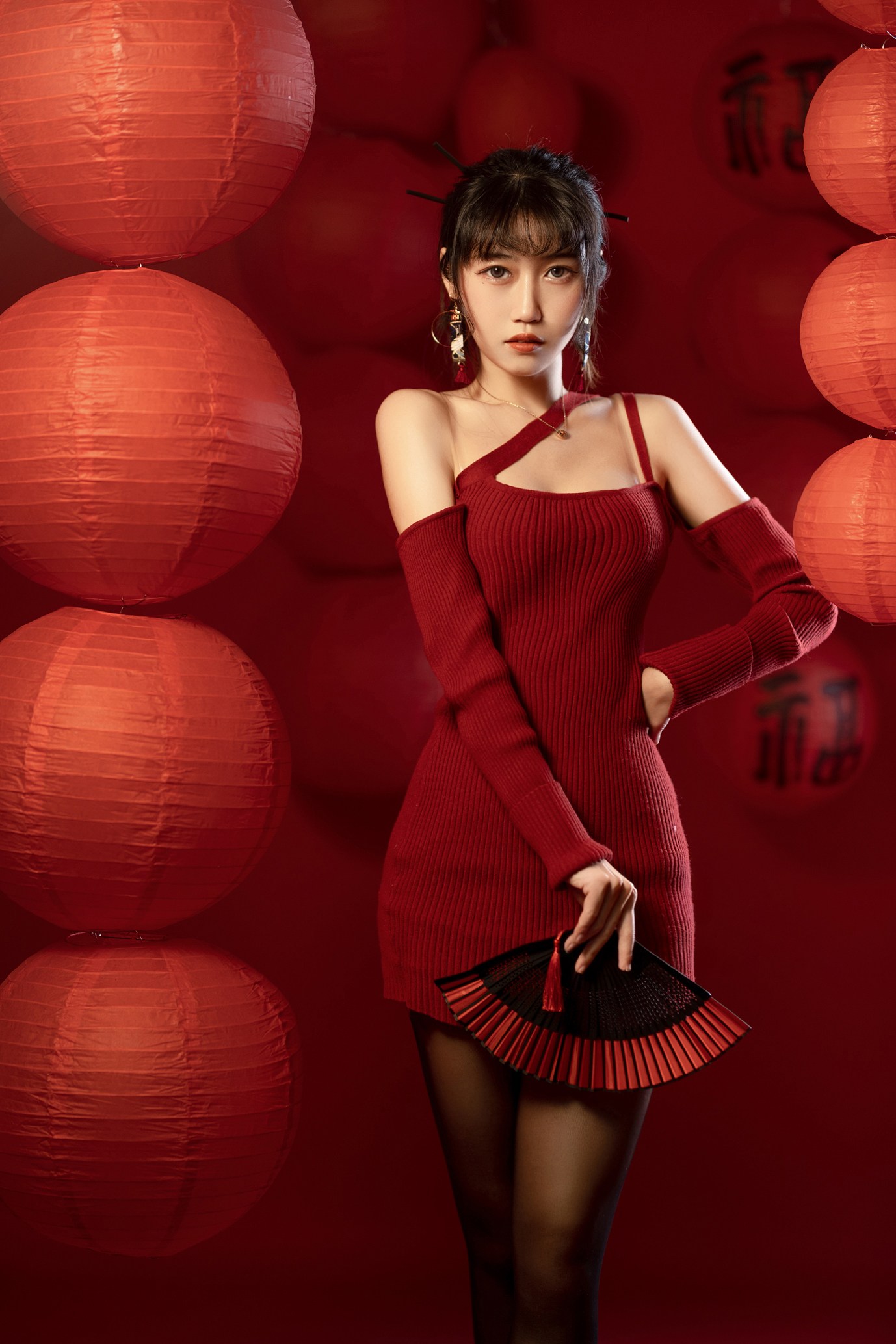 不呆猫 新年 - 侧光扫过肩线的处理(第4张,共5张)