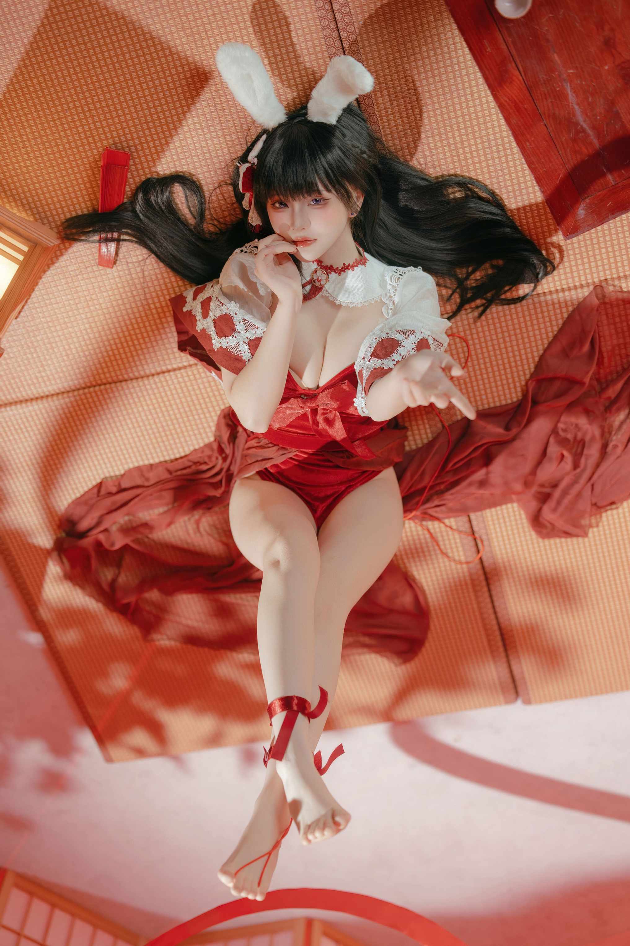 屿鱼 碧蓝航线 大山·祈愿的巫女兔 - 侧光磨出来的皮肤质感(第4张,共4张)
