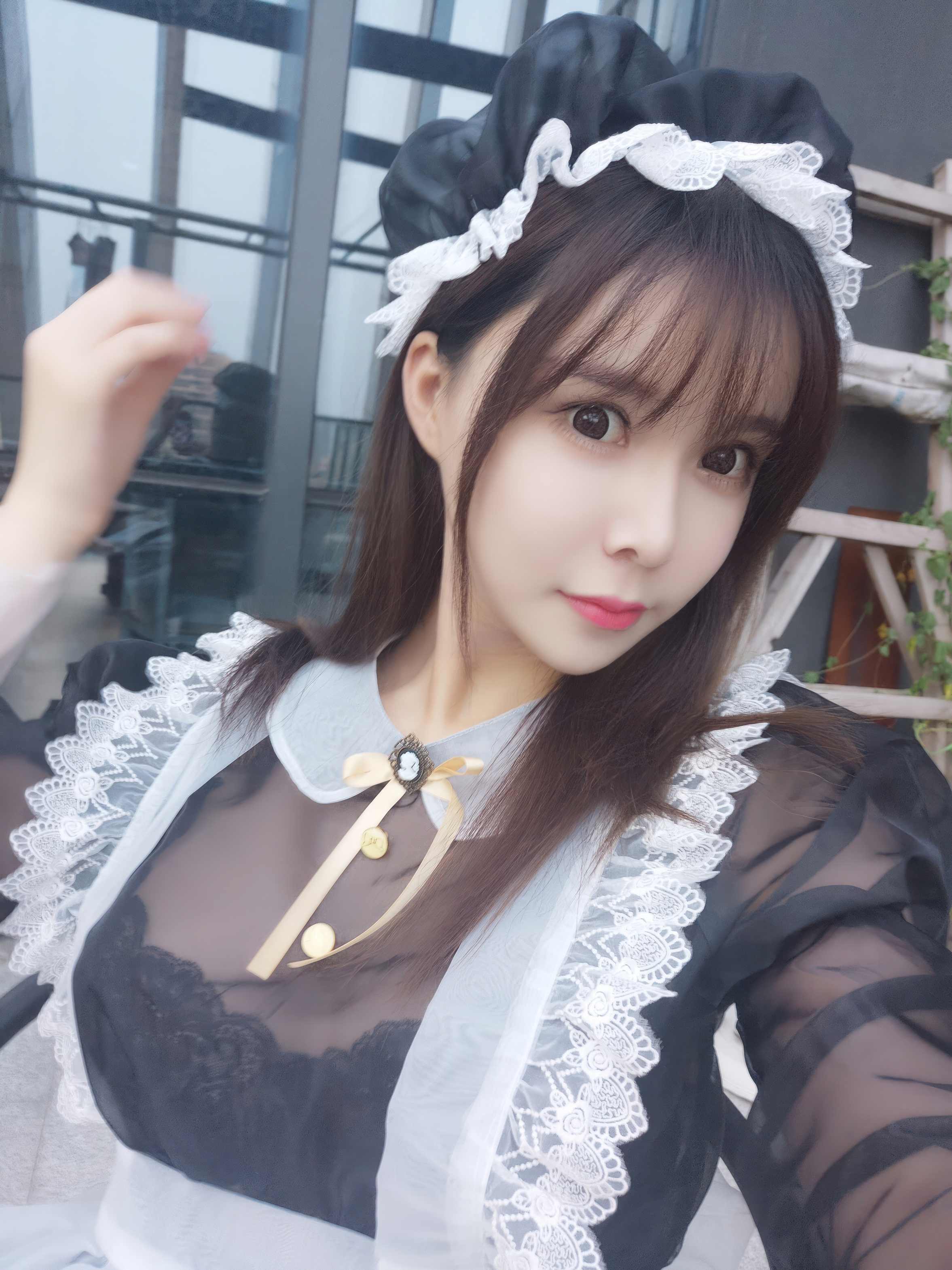 亚马逊鲶鱼 – 黑色透明女仆 - 半透面料没有廉价的反光感(第3张,共4张)