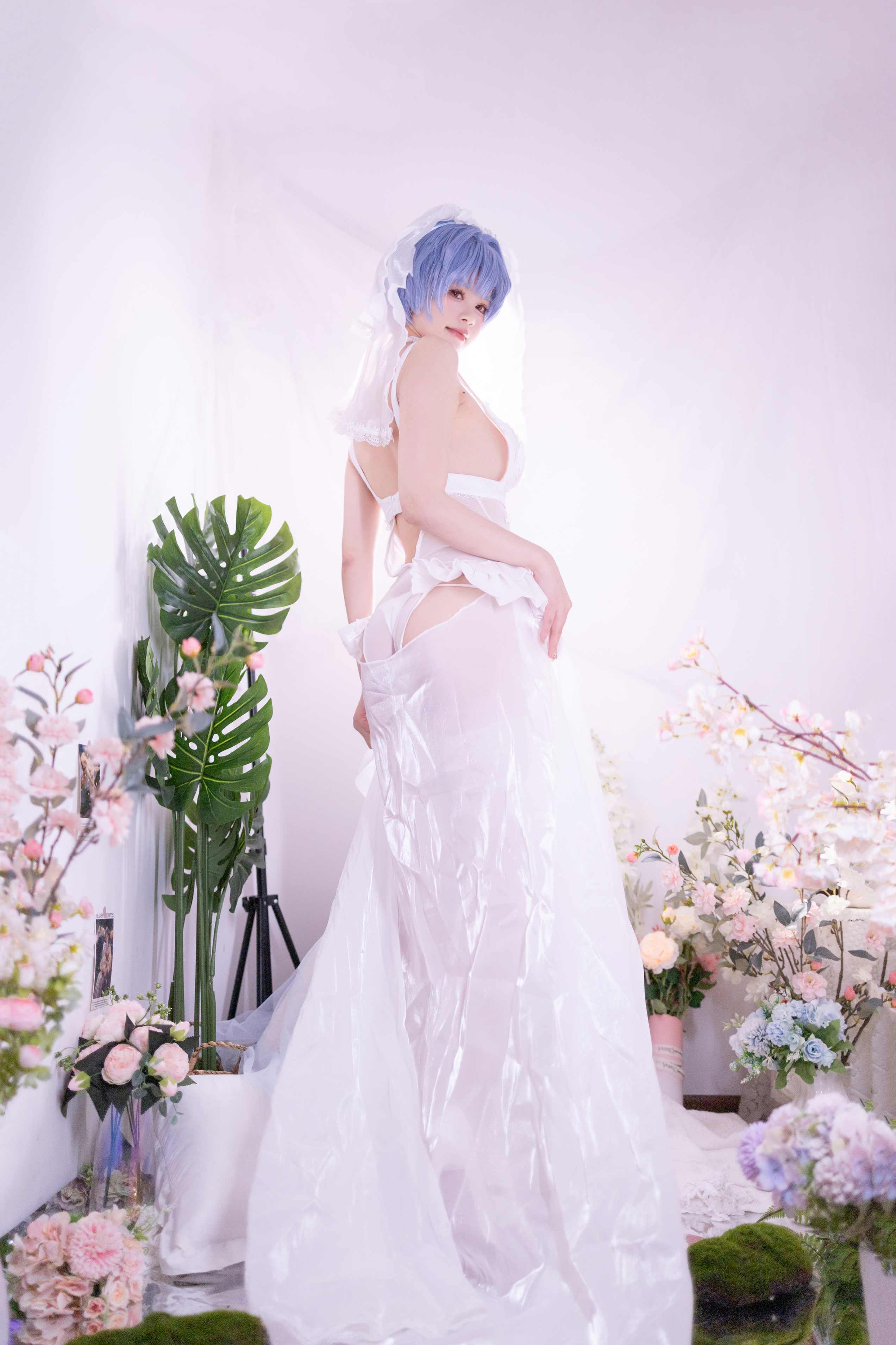 星黛鹿鹿(千反田鹿子) EVA 绫波丽 花嫁 - 头纱和角色的适配度拉满(第3张,共4张)