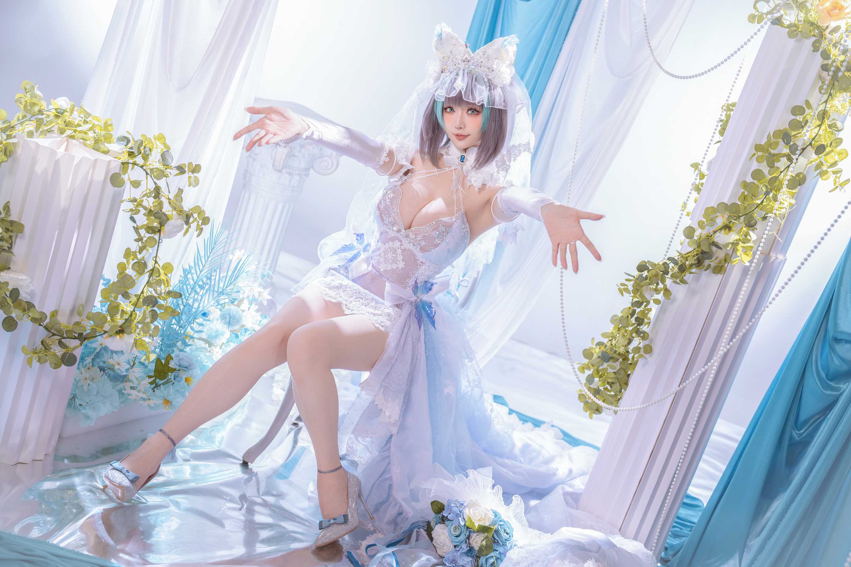 星之迟迟 计划C 碧蓝航线 柴郡 COS写真图集(第3张,共4张)