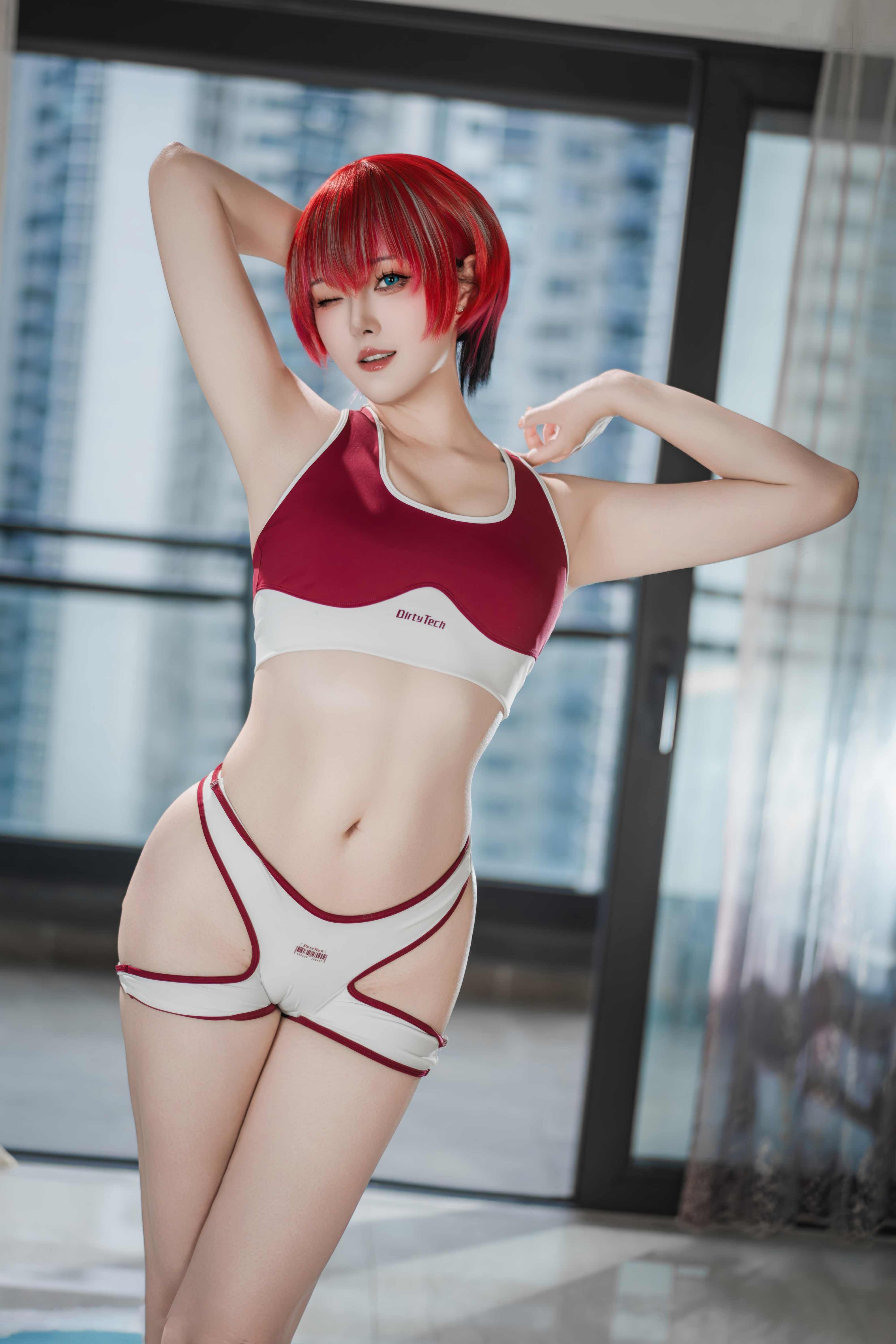 Natsuko夏夏子 – GQuuuuuuX 玛秋 - 红白发色的渐变挑染做得丝滑（第3张，共3张）