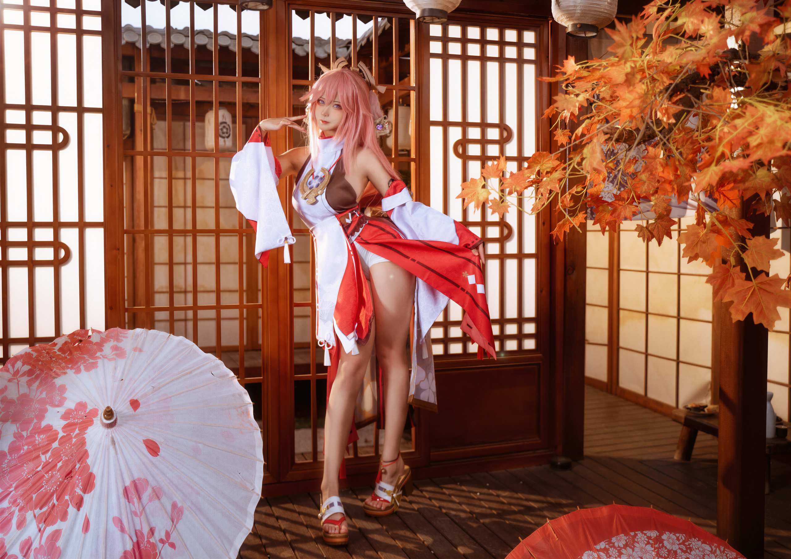 Seya-狮砸 原神 八重神子 - 木廊那几张,光是从左边来的(第3张,共5张)