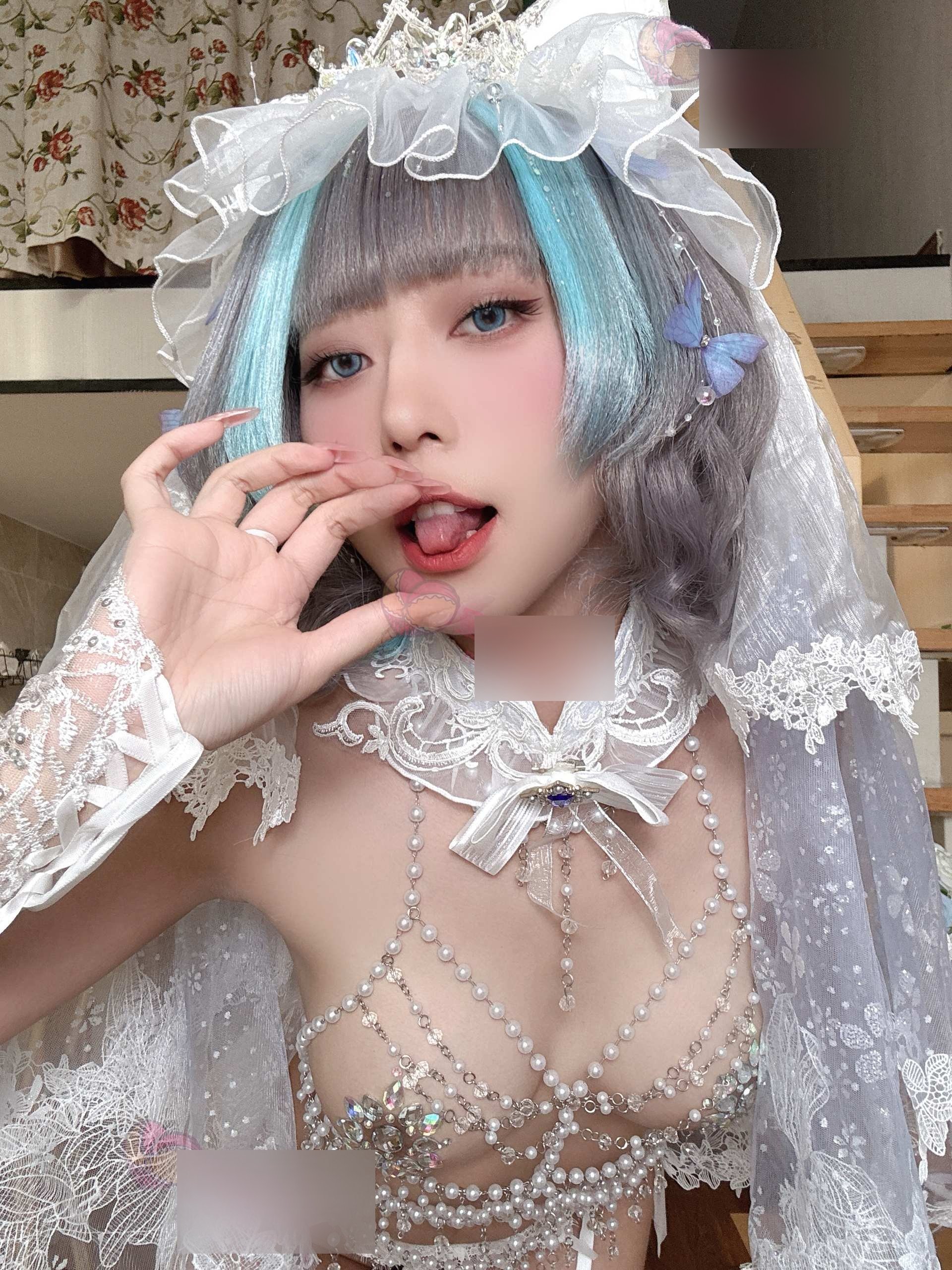 Money冷冷 – 柴郡自设花嫁 - 蓝白配色撑起了整个画面的呼吸感(第3张,共4张)