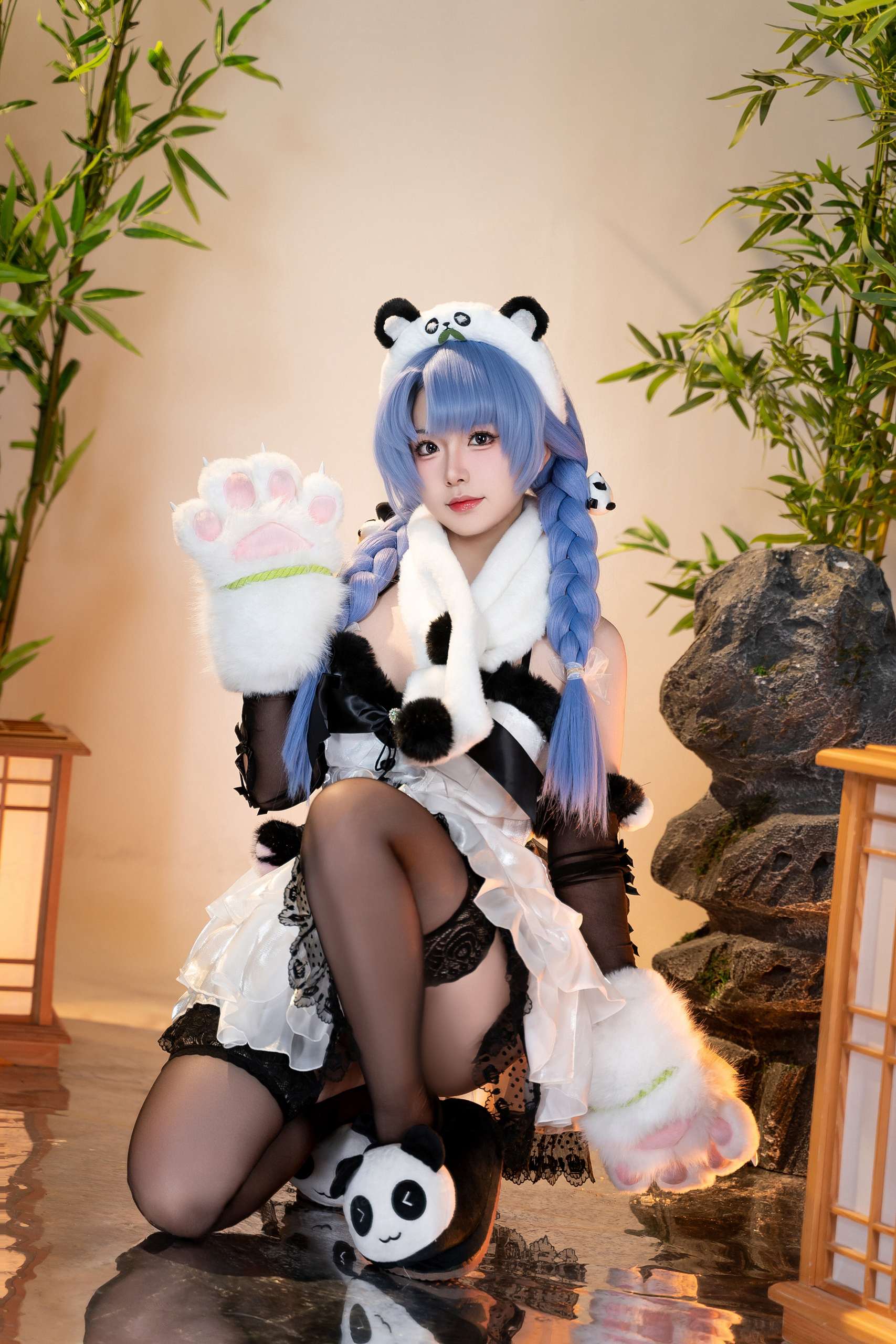 虎森森 永劫无间 沈妙 - 熊猫耳和蓝辫子,第一眼就认出来了(第1张,共3张)